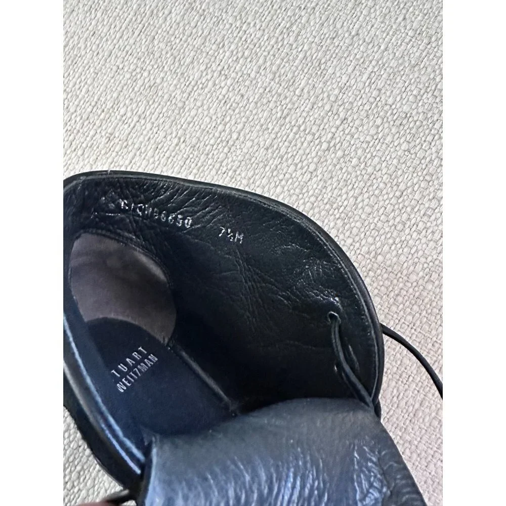 Stuart Weitzman Women's Black Suede‎ Ankle Booties Side 7.1/2 M